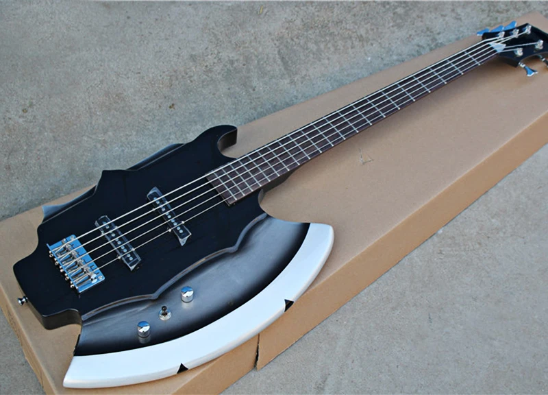 

5 Strings Axe Electric Bass Guitar with Signature,Rosewood Fretboard,No Inay,Chrome Hardwares,offering customized services