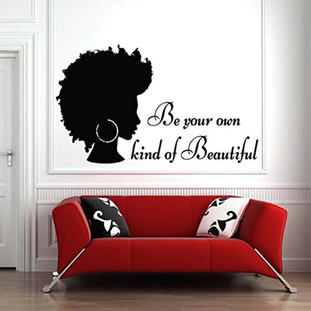 Wall Art Mural Tribal African Woman Decal Quote Beautiful Afro Girl
