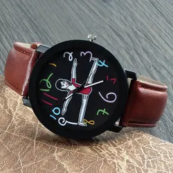 Мода роскошный большой циферблат Кварцевые часы для Для женщин классический кожаный Повседневное спортивные часы женский часы наручные