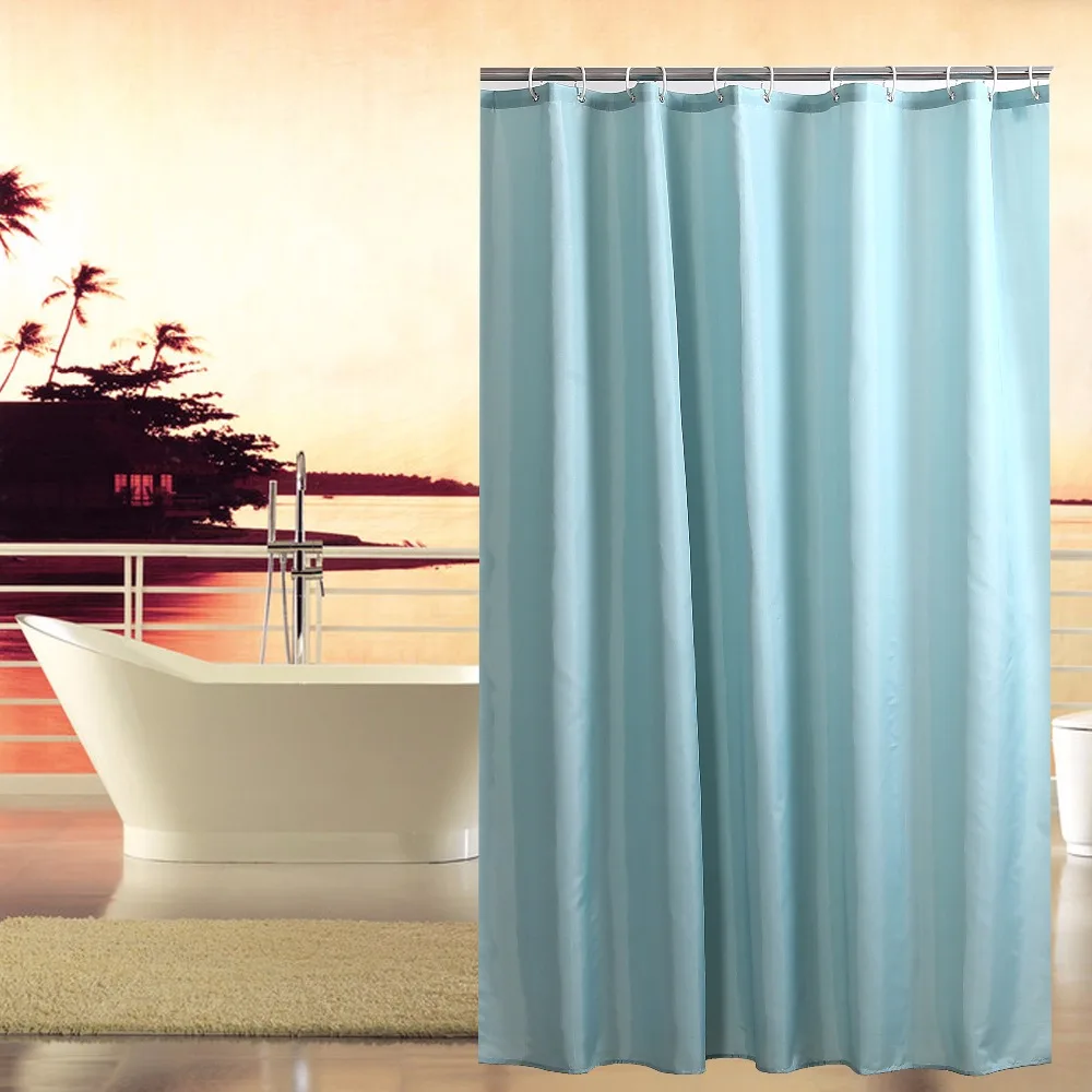 Light blue Print Polyester Waterproof Thicker Keep Warm Shower Curtain Summer Autumn Curtains in