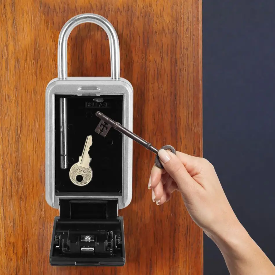 4 Digit Safe Security Outdoor Storage Key Box Holder Door Hanging
