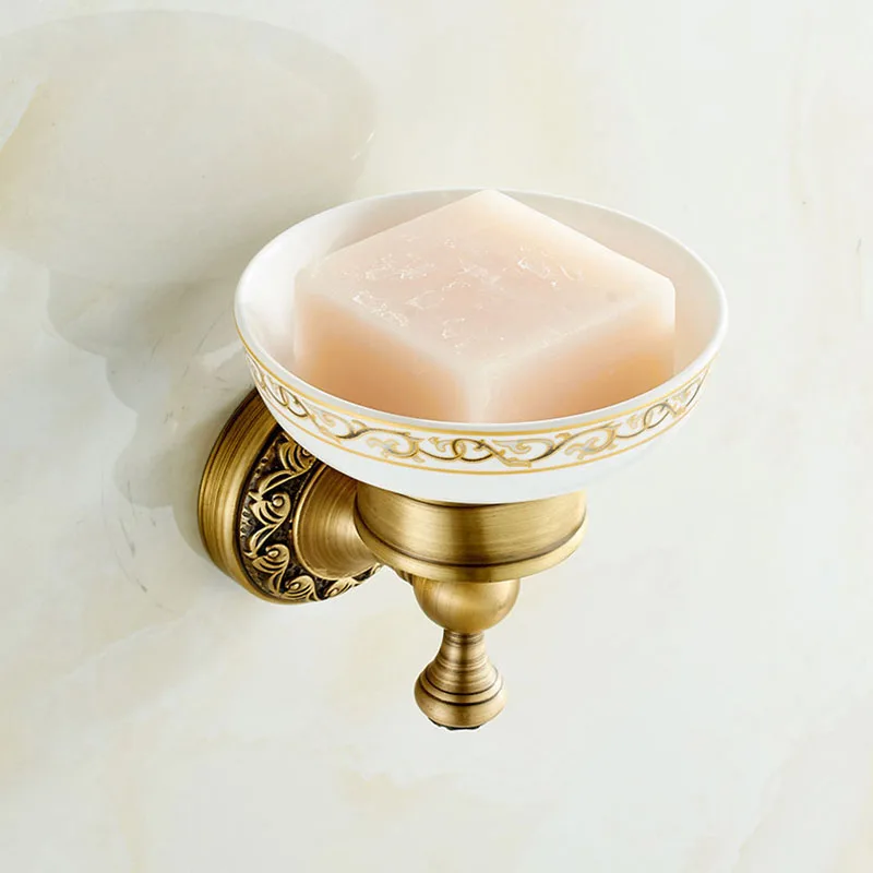 Soap Dishes Solid Brass Antique Bronze Finishing Square Brass Ceramic