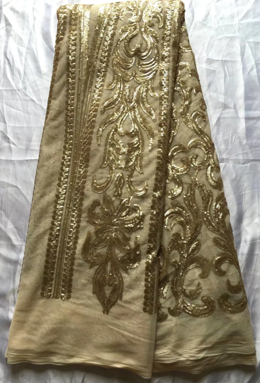 

French Net sequins Lace Fabric Wholesale Price Tulle Lace Fabric Textile Bridal Sequin lace