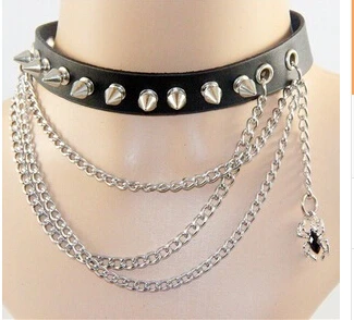 

new deisign fashion spider cool punk night club leather necklace