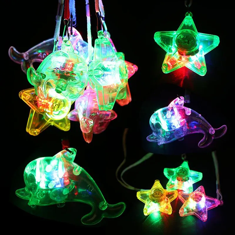 Hair Tinsel Honlyne24 Pcs Flashing Crystal Star Necklaces Glow