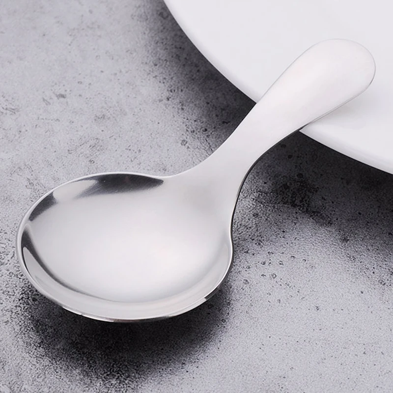 2pcs Stainless Steel Kitchen Spice Condiment Spoons Short Handle Sugar Sault Tea Coffee Scoop Cute Kids Spoon Ice Cream Spoon (5)