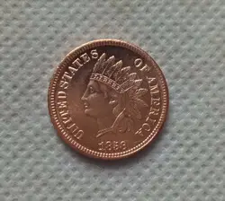 США 1858 Indian Head Cent Вышивка Крестом Картины КОПИЯ монета Бесплатная доставка