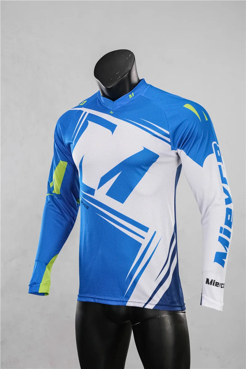 Высокое качество осень горные майки горный велосипед гоночная одежда DH MTB рубашка черный белый длинный Джерси BMX Мотокросс футболка