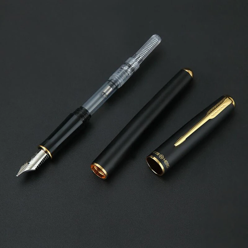 Классический дизайн, брендовая металлическая авторучка Hero, перьевая ручка, бизнес подарок, роскошная ручка для письма, купить 2 ручки, отправить подарок