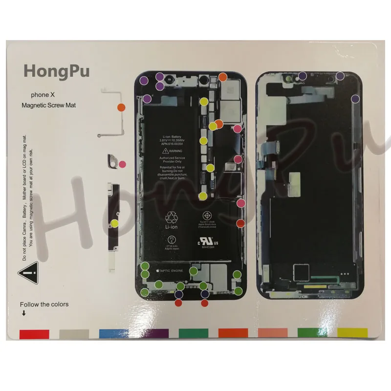 16 шт./лот Магнитный винтовой коврик для iPhone 11 XS MAX/XS/XR/X/8/8 Plus/7p/7/6sp/6s/6/6 Plus/5s