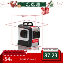ZOKOUn 12 Linhas 3D 94 t Auto-Nivelamento 360 Linha Horizontal E Vertical Cruz Super Poderoso Feixe de Laser Vermelho nível do laser