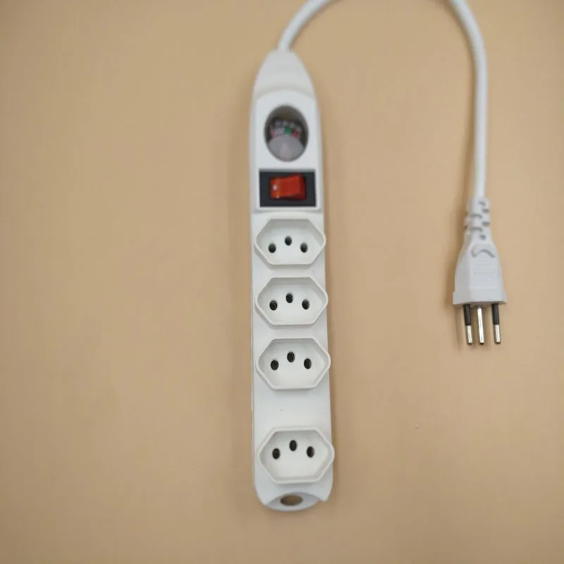 

Brazil /Switzerland Plug Power Strip W/ Switch 10A 250V 2500W 4 Outlets 2.5M Extension Socket Cord Cable Surge Protector