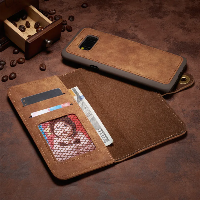 2в1 Роскошный кожаный чехол-кошелек Capinha Coque флип-чехол для телефона Samsung Galaxy S8 Plus чехол для Samsung Galaxy S8 чехол