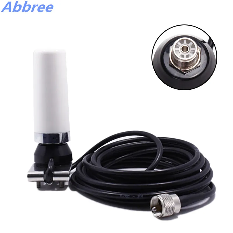 

Abbree HH-N2RS Dual Band Low Profile Phantom Antenna with Stainless Car Clip Edge &5m coaxial cable for Mobile Radio
