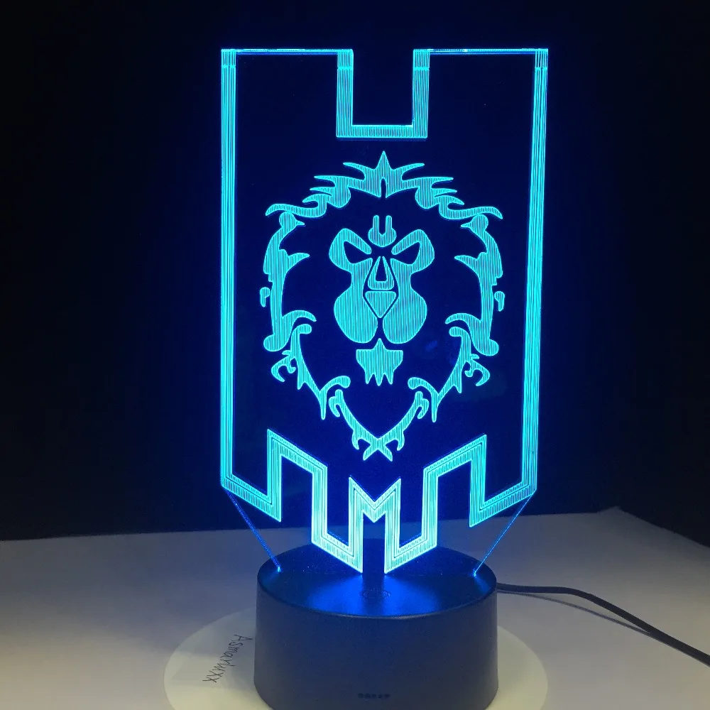 3d светодиодная лампа World of Warcraft вывески для родов альянса дистанционное