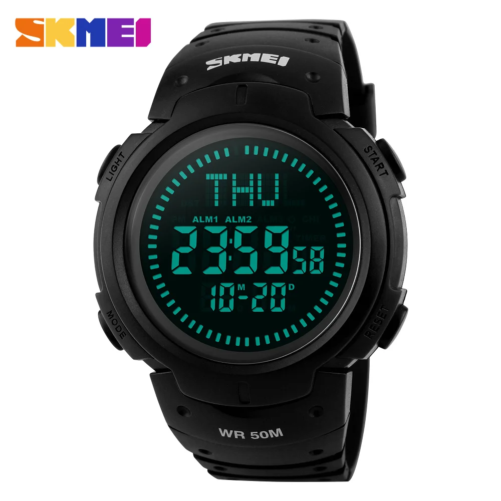 2017 SKMEI Outdoor Sports Compass Watches Hiking Men Watch Digital LED Electronic Watch Man Sports Watches Chronograph Men Clock