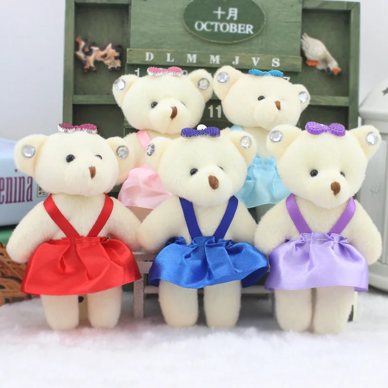 

Rain Cartoon Bouquet Rhinestone Little Teddy Bear A Doll Package Flower Stuffed Plush Animals Material Lint Toys Gift Doll