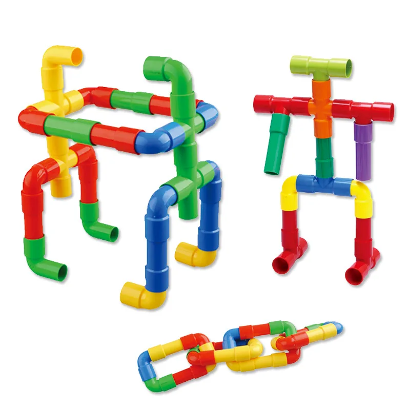 Красочный трубопровод Строительные блоки DIY водопровод блок туннель творческие модели развивающие игрушки для детского дня подарок