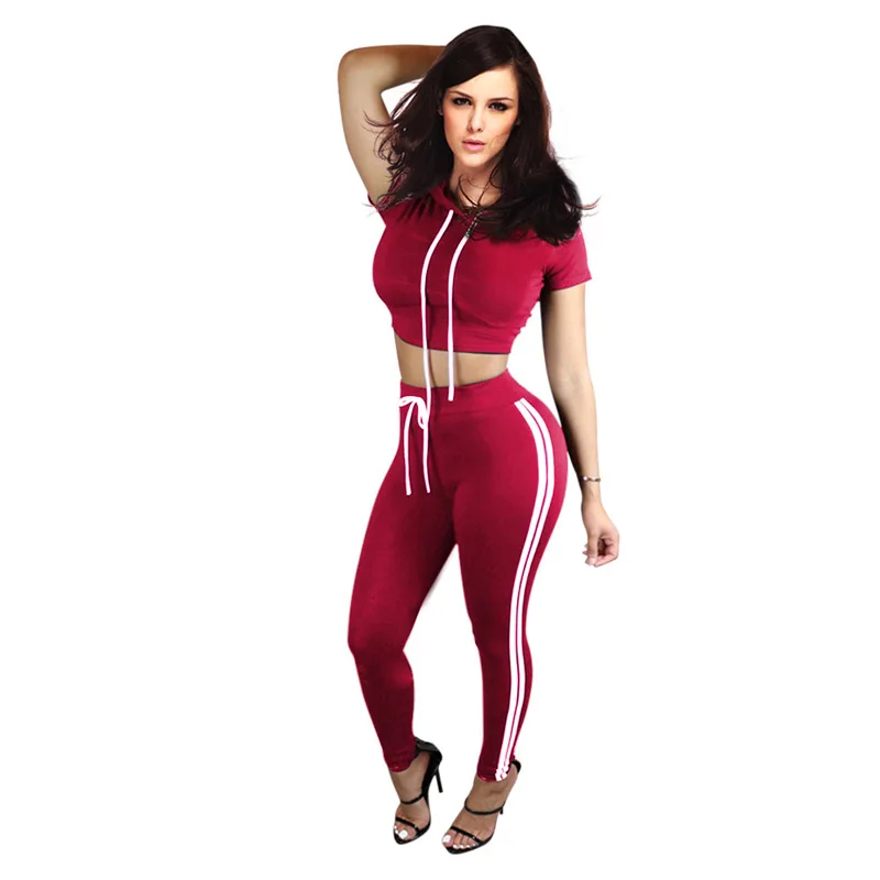 

African Womens Sexy Two Piece High Quality Summer Knitted Cotton Stretch Bodycon Long Pants Casual Party Romper Jumpsuit 356034