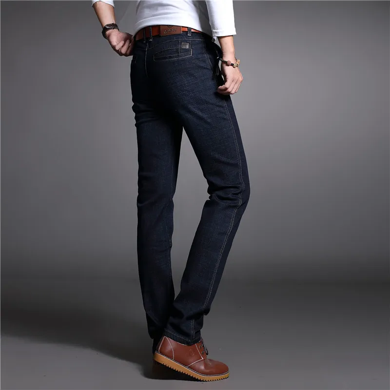 Nianjeep Осень Зима утолщенные Смарт повседневные джинсы мужские модные джинсовые брюки брендовая одежда 30-42 джинсы 327B