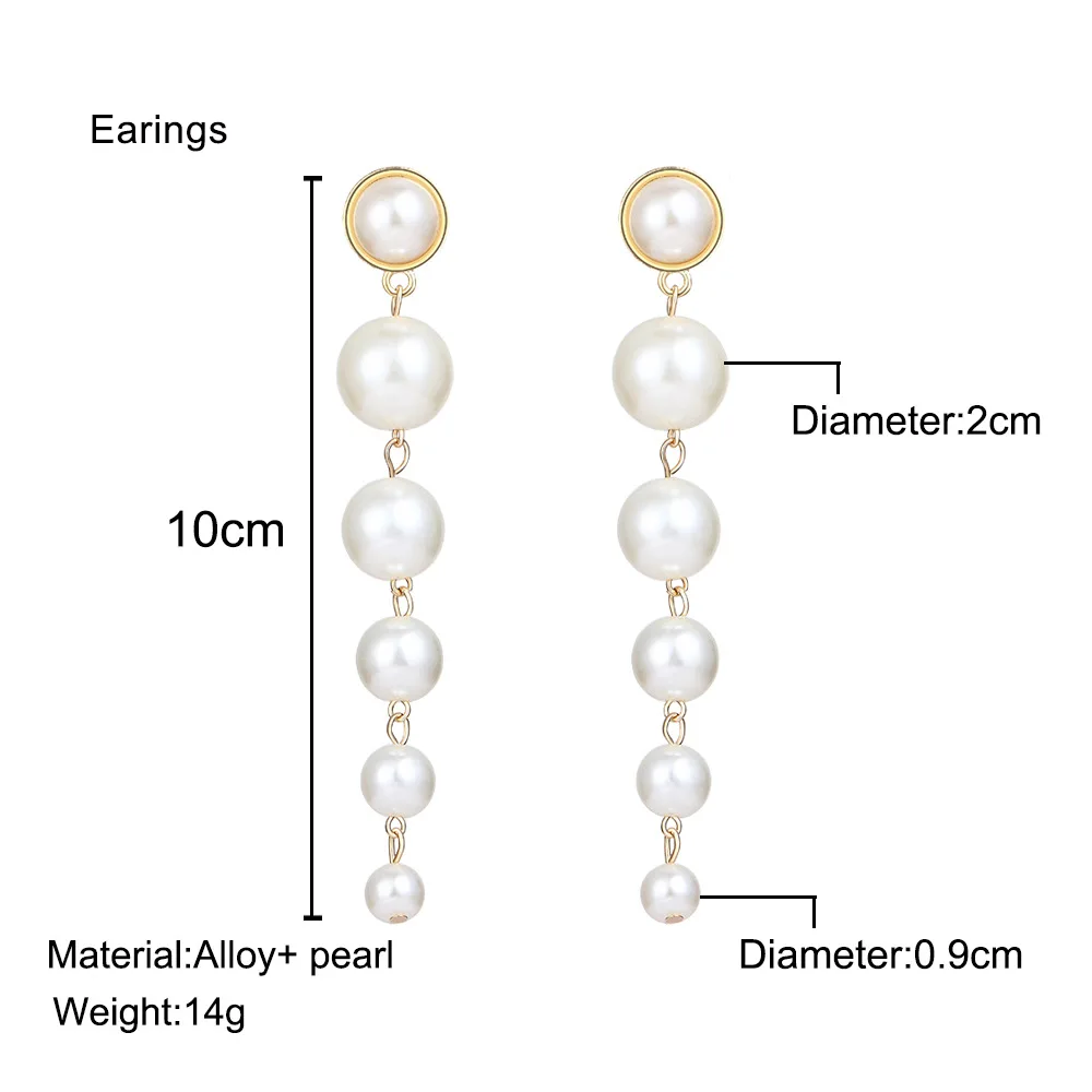 Женские серьги с крупным жемчугом Boucle D'oreille элегантные длинные искусственным