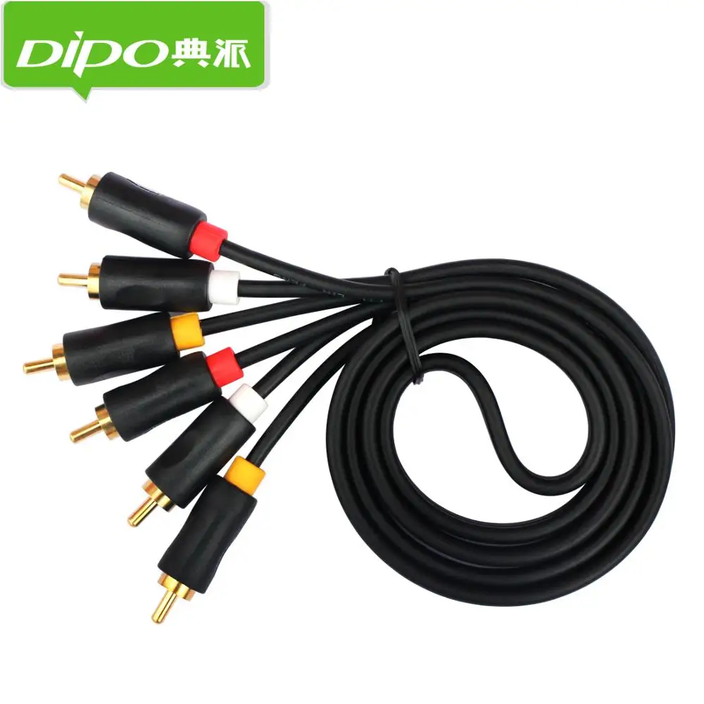 Аудио и видеокабель DIPO кабель с позолоченным штекером 3RCA на 3 RCA для STB DVD ТВ