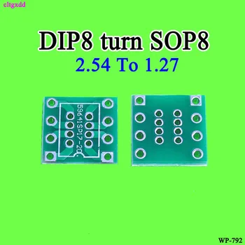 

cltgxdd 20PCS/LOT SOP8 turn DIP8 to DIP8 IC adapter Socket Header posted sheet line card 1.27 * 2.54