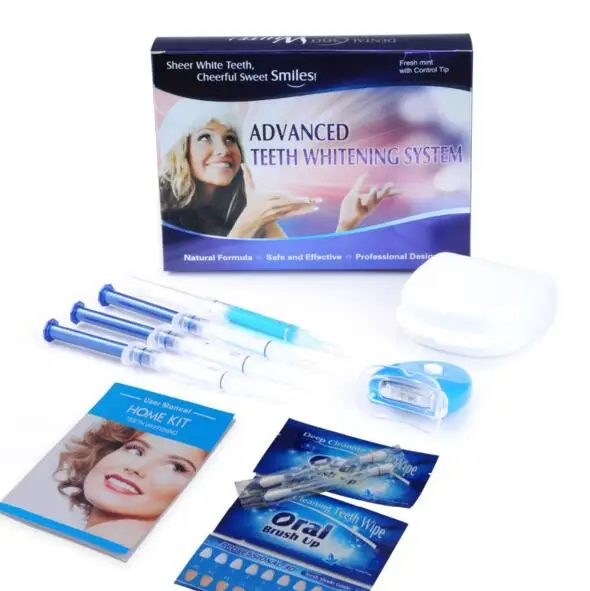 

Teeth Whitening Kit With 4 Gel 2 Strips 1 Light 1 Box Tooth Whitener Bleach Bright White 3D Oral Hygiene Dental Care Bleaching