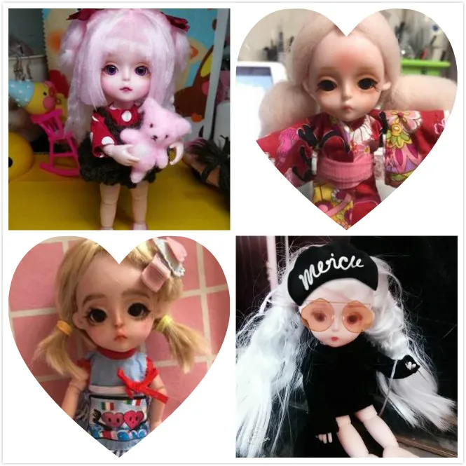 Маленькая кукла принцессы 1/8 Милая bjd 1/8 шарнирное тело 3D глаз пластиковая кукла подходит для 1 \ 8 парик лицо может DIY окружность головы 14 см