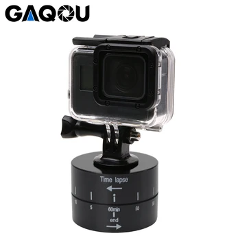 

GAQOU 360 Degrees Panning Rotating Camera tripod head Time Lapse Photography for iPhone Mobile For Go Pro Hero6 5 4 3 3+ SJCAM