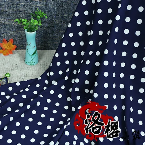 Эластичная шифоновая ткань в горошек в японском и корейском стиле, декоративная рубашка в горошек, модная одежда, шифоновая ткань - Цвет: Navy blue