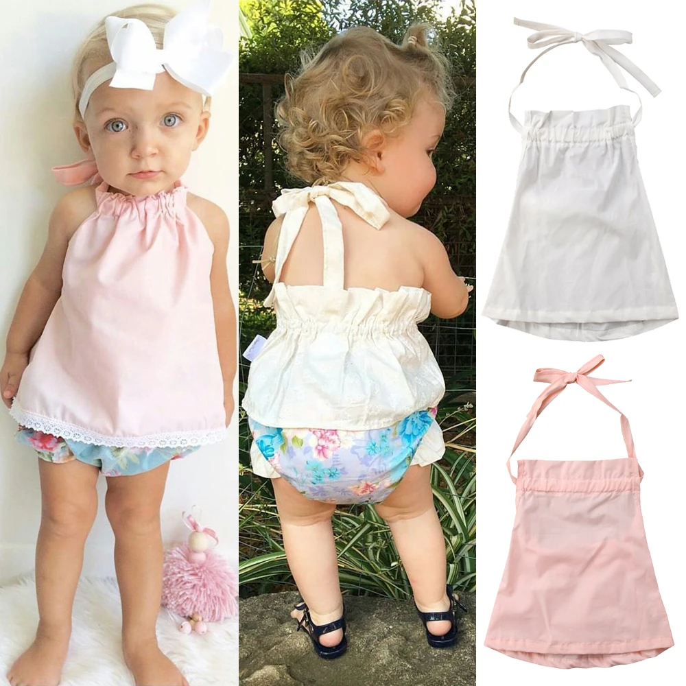 3M 3Y Kid Toddler Baby Girl Sling Tops Tees Solid T shirt Baby Girls