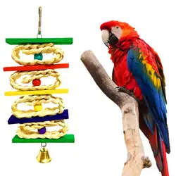 Игрушки для животных попугай твист струна жевательные игрушки колокольчики палочка подвесные игрушки попугай/птицы гнездо подходит