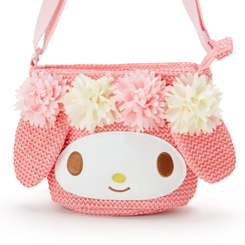 Модная летняя розовая соломенная сумка My Melody с милым мультипликационным принтом