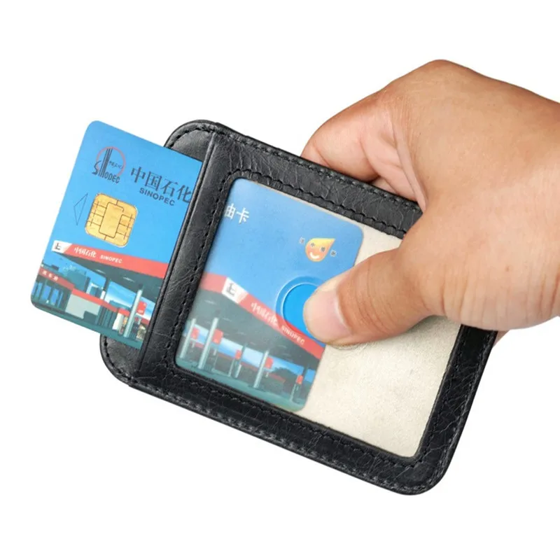 

Leather RFID Money Clip Men Card Pack Metal Cash Clips Clamp for Money Multifunction Anti-theft Credit Card Case Billfold Holder