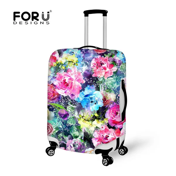 C4353 FORUDESIGNS/3D защитный чехол для багажа с цветочным рисунком для 18-30 дюймов, чехол для багажника, чехол на колесиках, эластичный чехол для путешествий, чехлы на молнии - Цвет: C4353