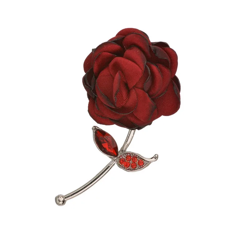 

Fashion Handmade Blue Red Rose Flower Brooches Wedding Party Corsage Brooch Pin For Women Best Gift