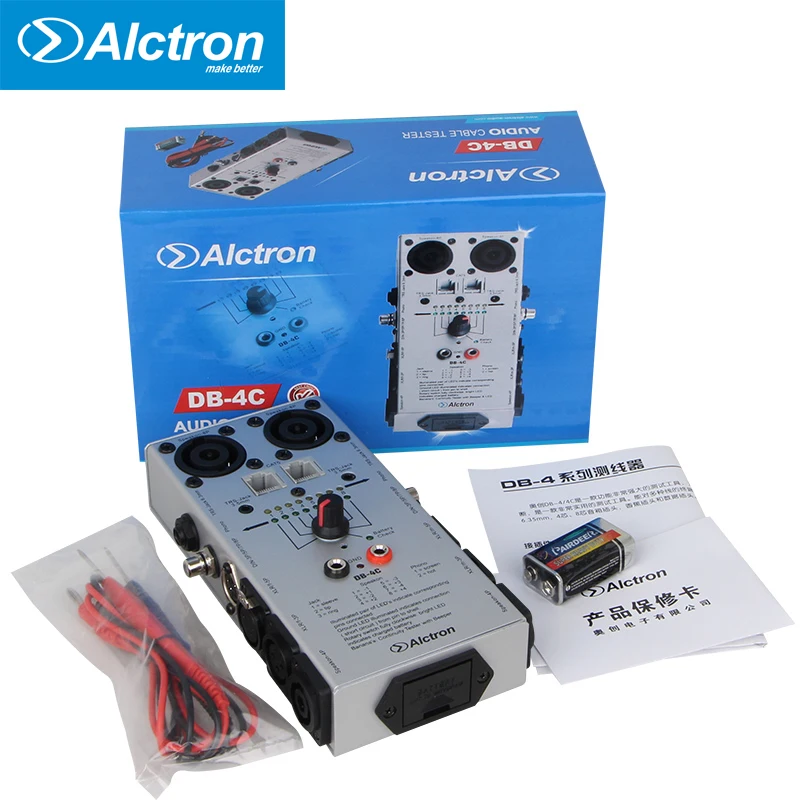 Alctron DB-4C ТРС XLR RCA 1/" 1/8" 2/4/8 Pin Speakon телефон CAT5 аудио детектор сетевой кабель Тесты er Тесты инструмент