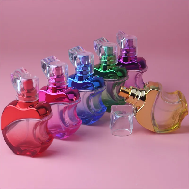 Hight Quality 50pcs 15ML Colorful Apple Style Mini Spray Perfume Bottle Glass Perfume Bottle