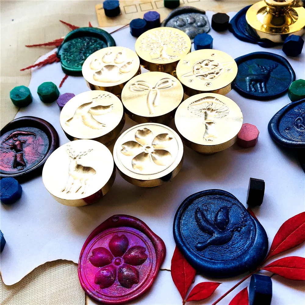 

mushroom tree of Life Bow elk peace pigeon Planet Bear claw Cherry Embossed 3D Wax Seal stamp,wedding laurel stamp,envelope seal