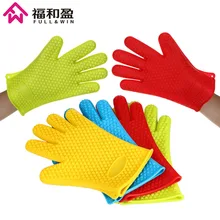 Полный и Win 1 шт термостойкие силиконовые перчатки приготовление, Выпекание, барбекю Держатель для посуды для духовки, многоцелевая кухонная рукавица