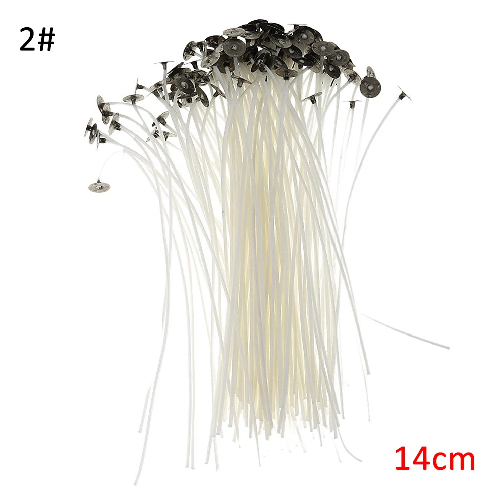 50 шт. 12/14/15/16/18/20 см Предварительно Вощеная лампы в форме свечи Фитили Комплект хлопковый шнур бездымный фитиль свечи DIY Фитили изготовление свечей аксессуары - Цвет: 2