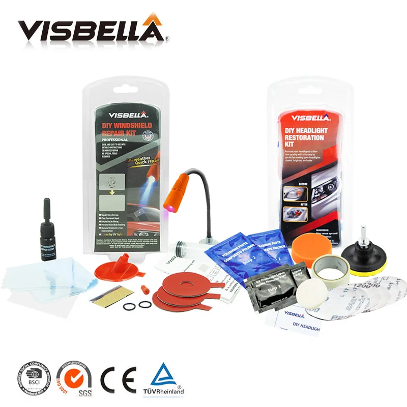 DEDC Kit de Reparaci/ón de Parabrisas para Coche Herramientas de Reparaci/ón de Vidrios de Auto para Reparar Ara/ñazos Grietas Roturas