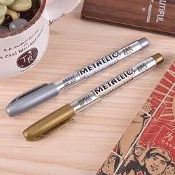 1,5 мм DIY металлическая водостойкая Перманентная краска маркерные ручки золотой и серебряный маркер ремесленные ручки для школьные