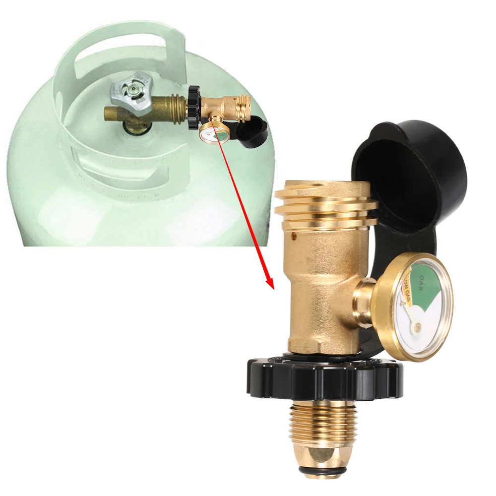 

Lixada Propane Tank Adapter Solid Brass Regulator Valve Safety POL Tank Convert to QCC1/Type1 Regulator Hose