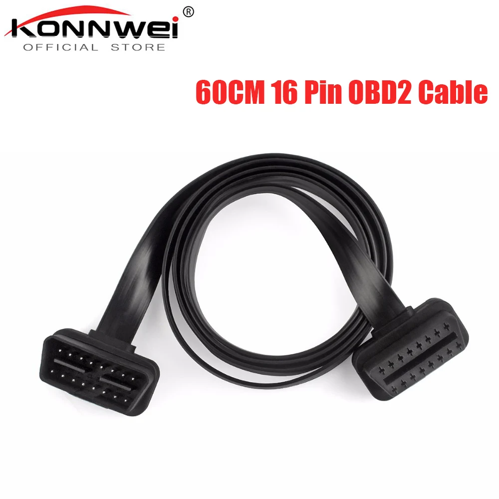 NEW 60cm Car Auto 16 Pin Male to Female OBD2 Extension Cable Diagnostic Tool