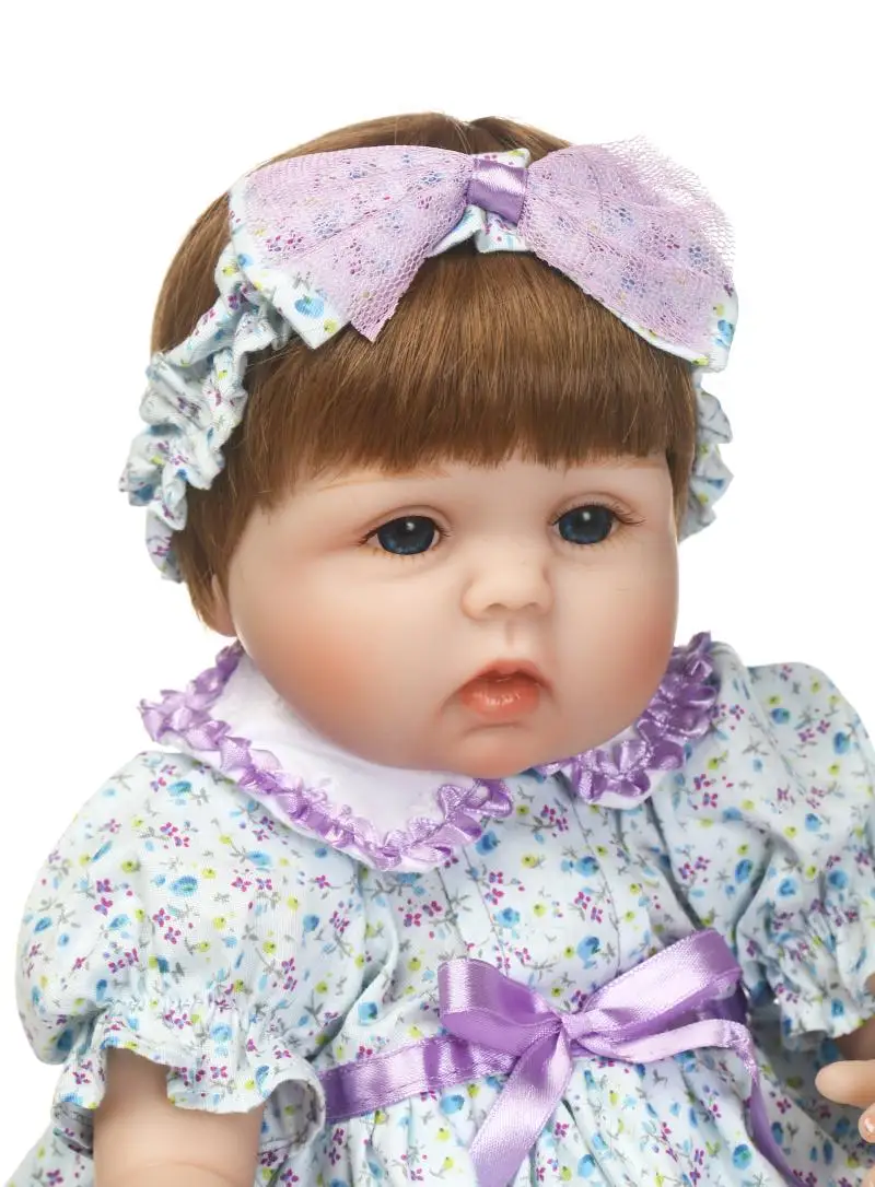 Collectible 17 inch reborn babies lifelike soft silicone newborn dolls