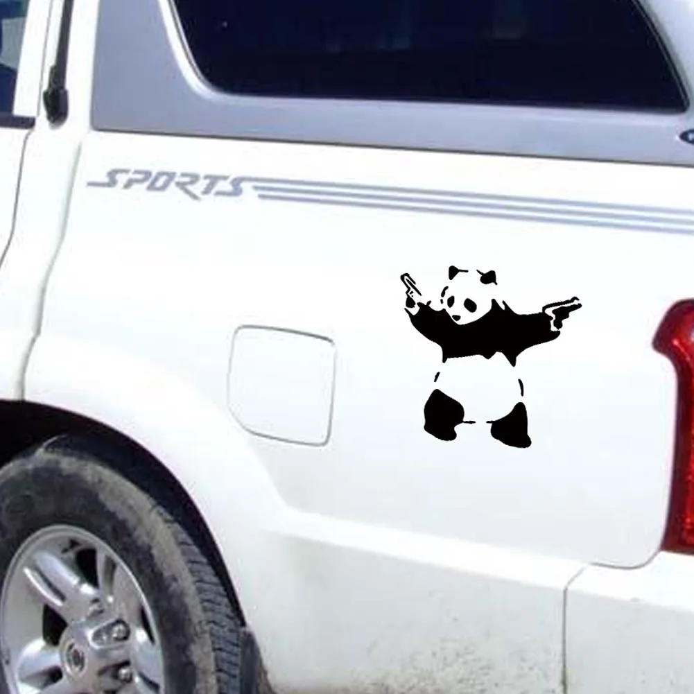 Lucu Panda Mobil Jendela Sticker Mobil Dekorasi Unik Desain Hitam