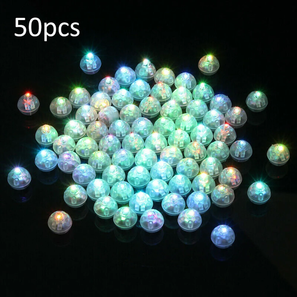 

50pcs Mini LED Balloon Lamp Ball Light Lantern Home Wedding Birthday Party Decor 1.7 cm Mother's Day Gift Kids Like