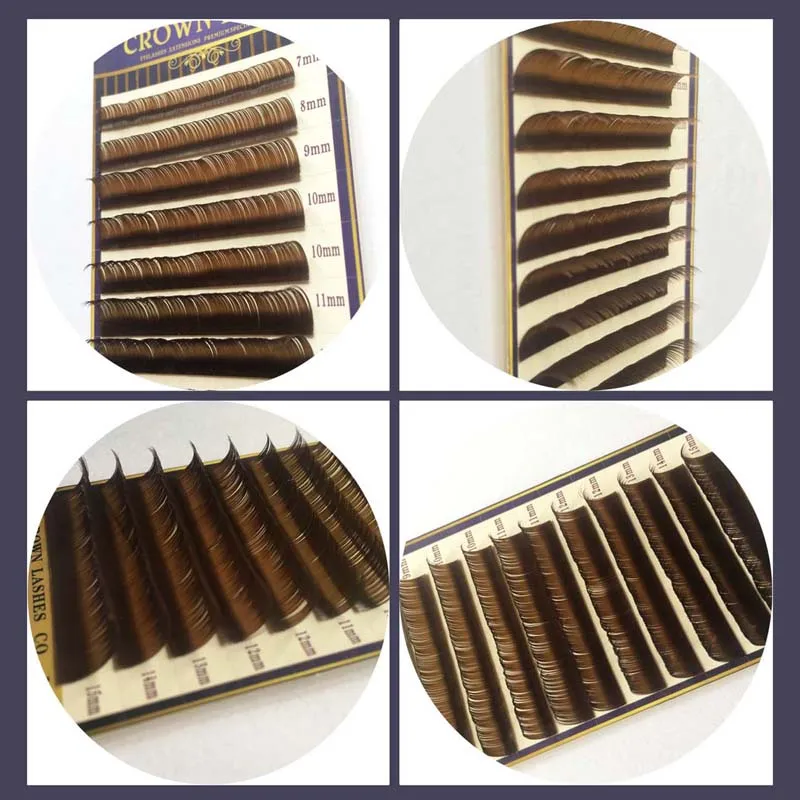 CrownLASH шоколадный коричневый B C D 0,10 7-15 мм 3D объем ресниц расширение мягкий высокое качество Janpanese Стиль